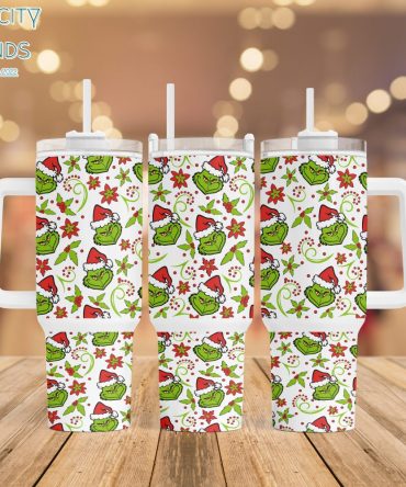 The Grinch Movies Custom Stanley Quencher 40Oz Stainless Steel Tumbler With Handle