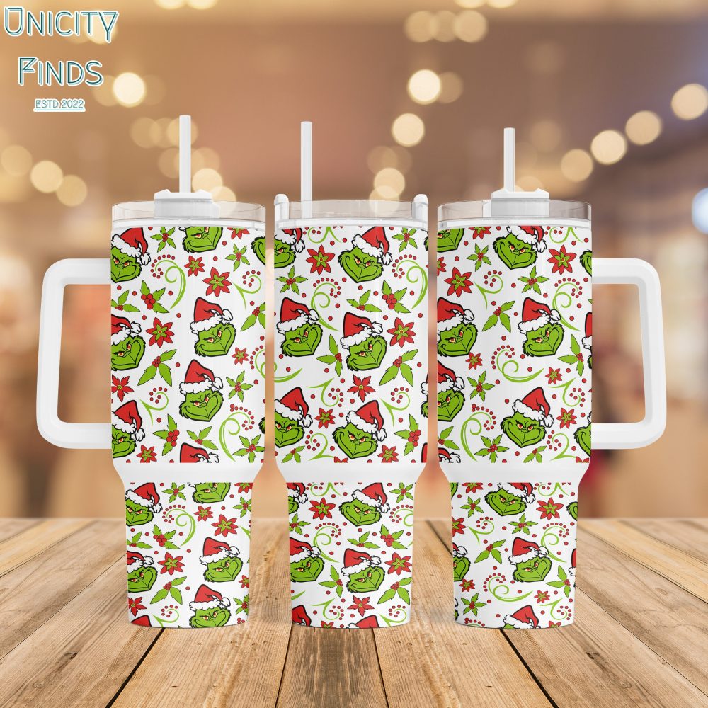 The Grinch Movies Custom Stanley Quencher 40Oz Stainless Steel Tumbler With Handle