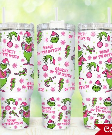 The Grinch Movies Custom Stanley Quencher 40Oz Stainless Steel Tumbler With Handle
