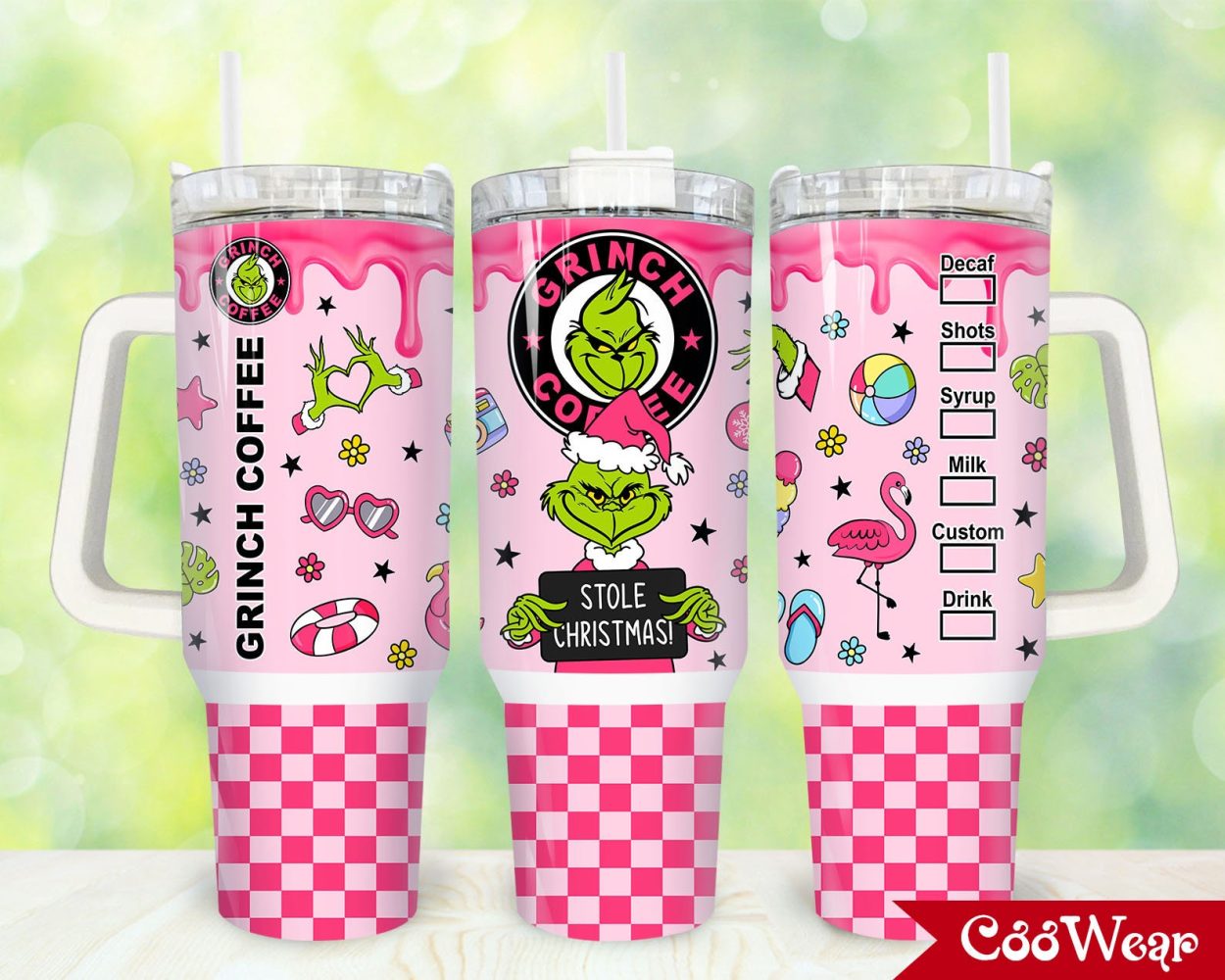 The Grinch Movies Custom Stanley Quencher 40Oz Stainless Steel Tumbler With Handle