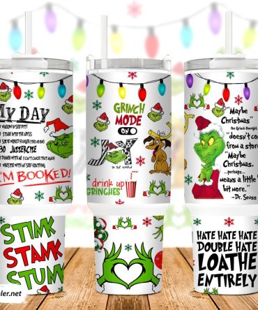 The Grinch Movies Custom Stanley Quencher 40Oz Stainless Steel Tumbler With Handle
