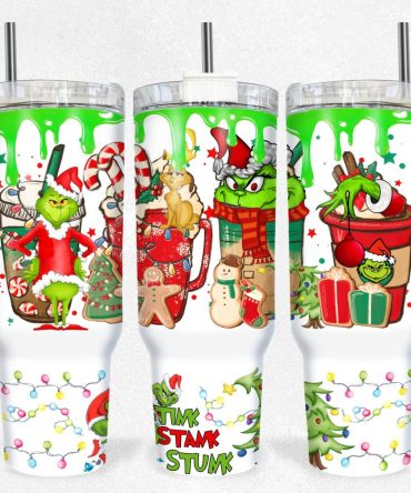 The Grinch Movies Custom Stanley Quencher 40Oz Stainless Steel Tumbler With Handle