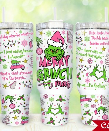 The Grinch Movies Custom Stanley Quencher 40Oz Stainless Steel Tumbler With Handle