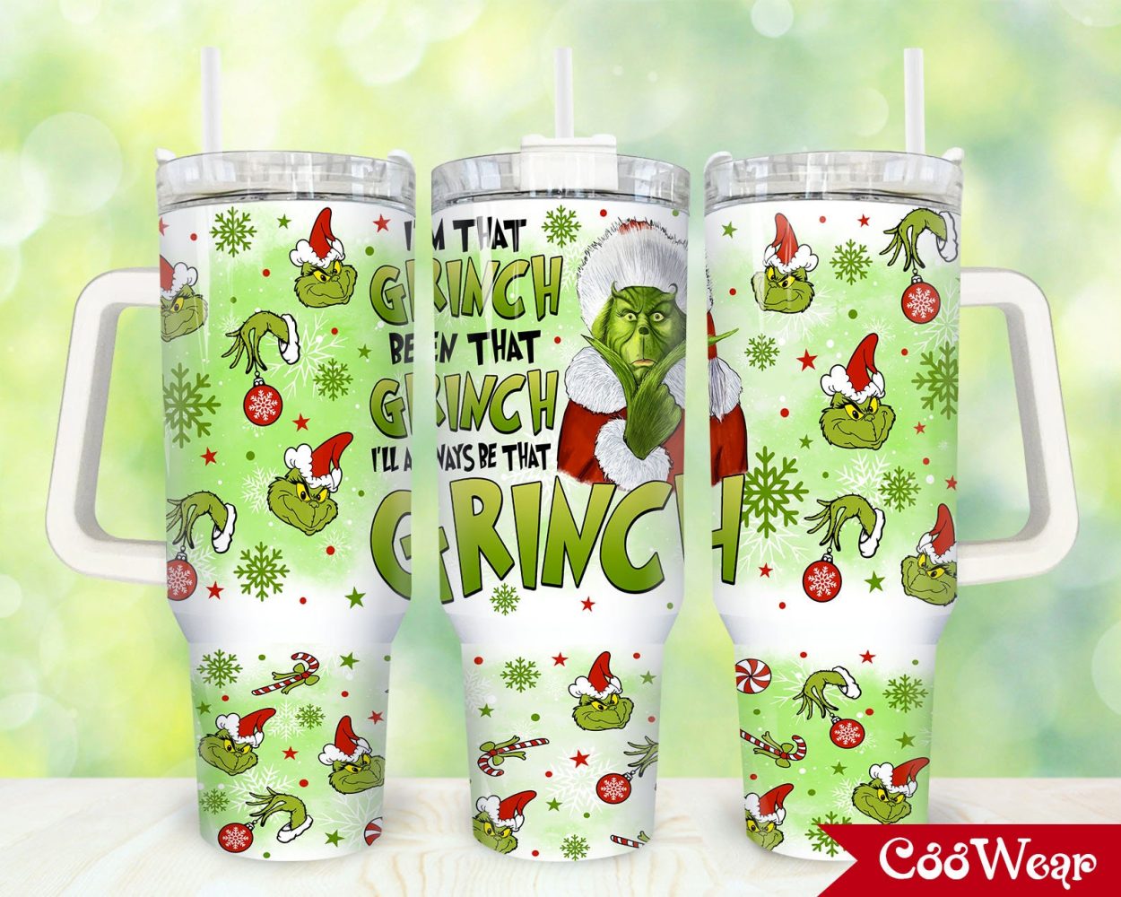 The Grinch Movies Custom Stanley Quencher 40Oz Stainless Steel Tumbler With Handle