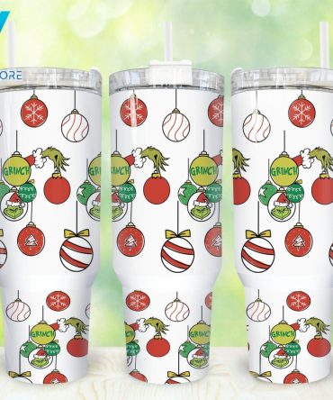 The Grinch Movies Custom Stanley Quencher 40Oz Stainless Steel Tumbler With Handle