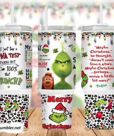 The Grinch Movies Custom Stanley Quencher 40Oz Stainless Steel Tumbler With Handle