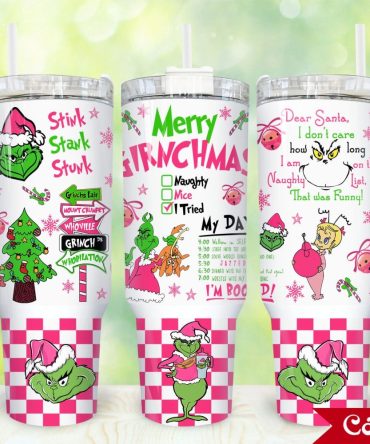 The Grinch Movies Custom Stanley Quencher 40Oz Stainless Steel Tumbler With Handle