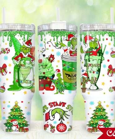 The Grinch Movies Custom Stanley Quencher 40Oz Stainless Steel Tumbler With Handle