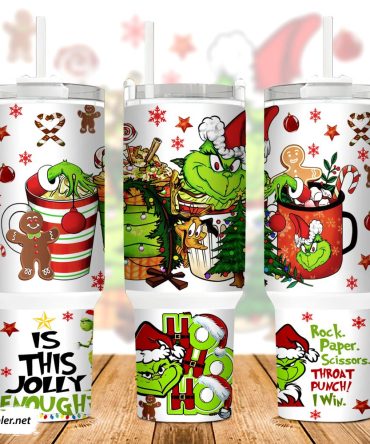The Grinch Movies Custom Stanley Quencher 40Oz Stainless Steel Tumbler With Handle