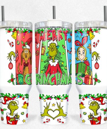 The Grinch Movies Custom Stanley Quencher 40Oz Stainless Steel Tumbler With Handle