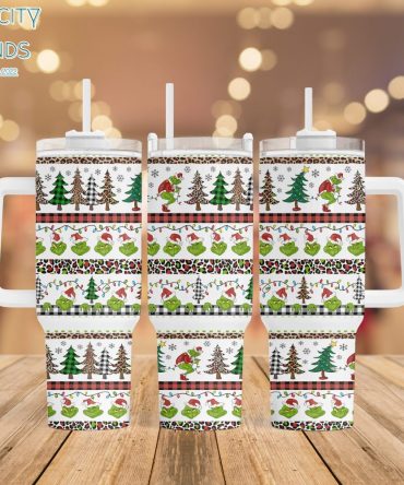 The Grinch Movies Custom Stanley Quencher 40Oz Stainless Steel Tumbler With Handle