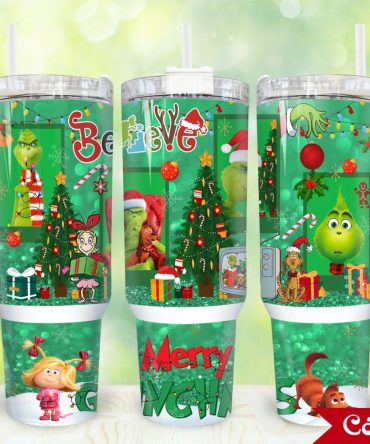 The Grinch Movies Custom Stanley Quencher 40Oz Stainless Steel Tumbler With Handle