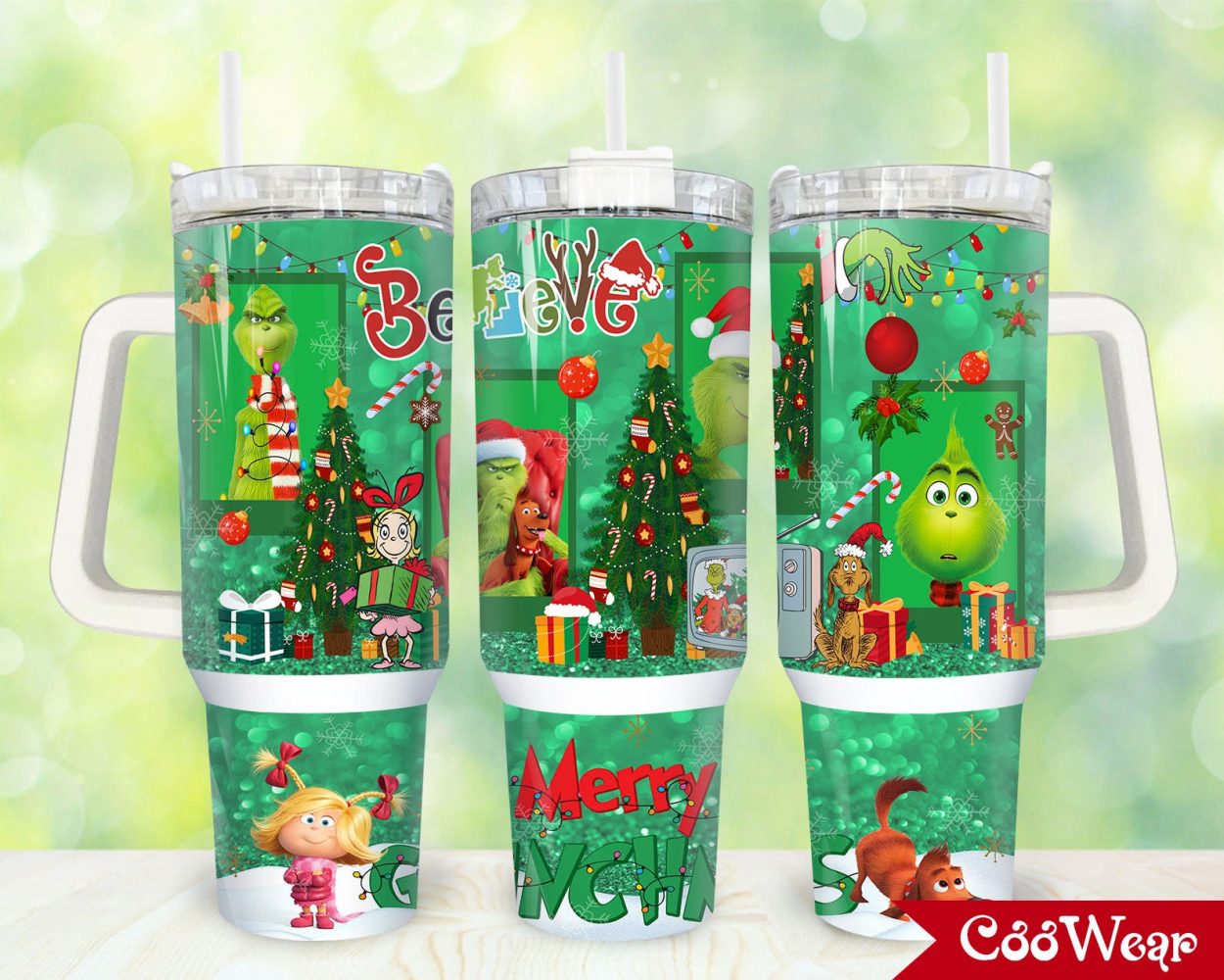 The Grinch Movies Custom Stanley Quencher 40Oz Stainless Steel Tumbler With Handle
