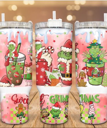 The Grinch Movies Custom Stanley Quencher 40Oz Stainless Steel Tumbler With Handle