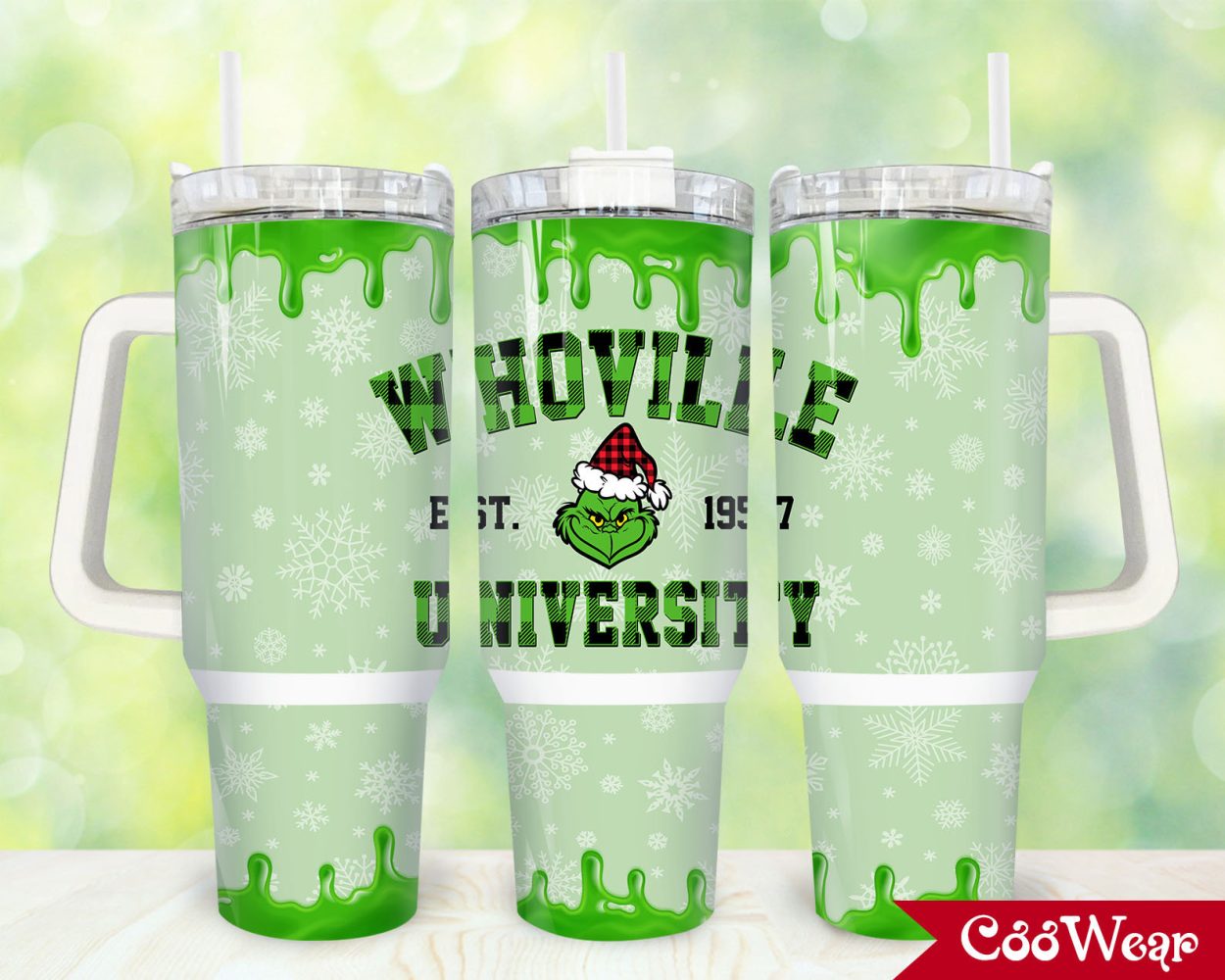 The Grinch Movies Custom Stanley Quencher 40Oz Stainless Steel Tumbler With Handle