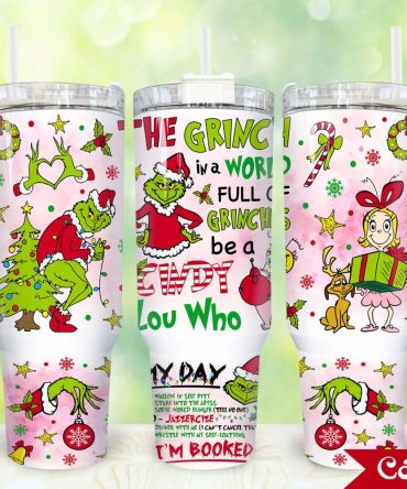The Grinch Movies Custom Stanley Quencher 40Oz Stainless Steel Tumbler With Handle