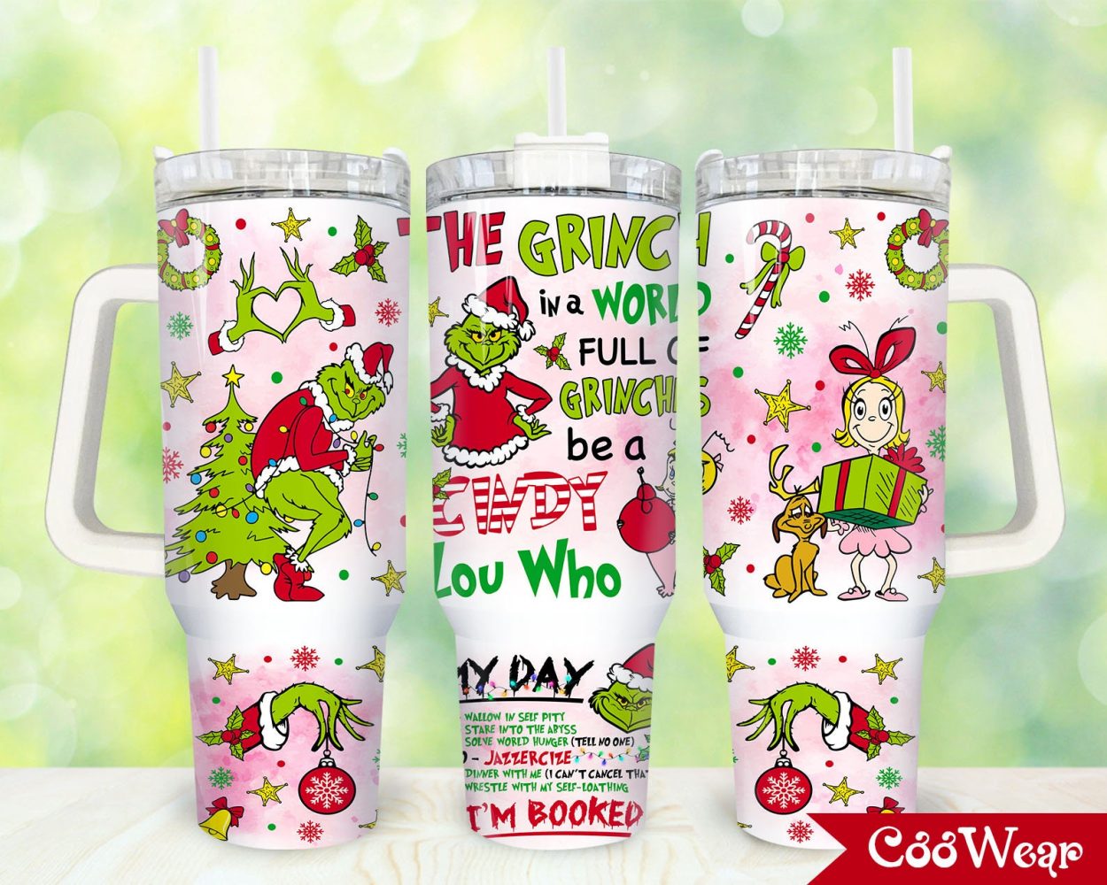 The Grinch Movies Custom Stanley Quencher 40Oz Stainless Steel Tumbler With Handle