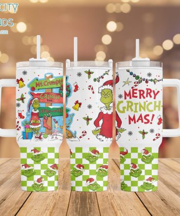 The Grinch Movies Custom Stanley Quencher 40Oz Stainless Steel Tumbler With Handle