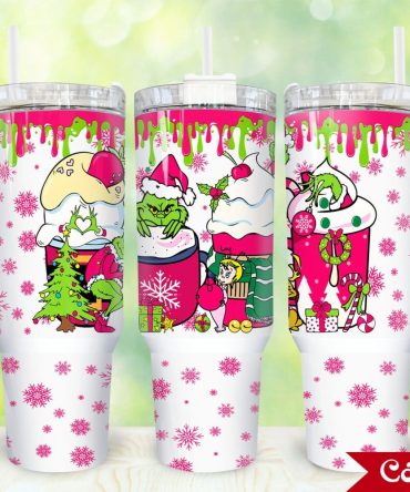 The Grinch Movies Custom Stanley Quencher 40Oz Stainless Steel Tumbler With Handle