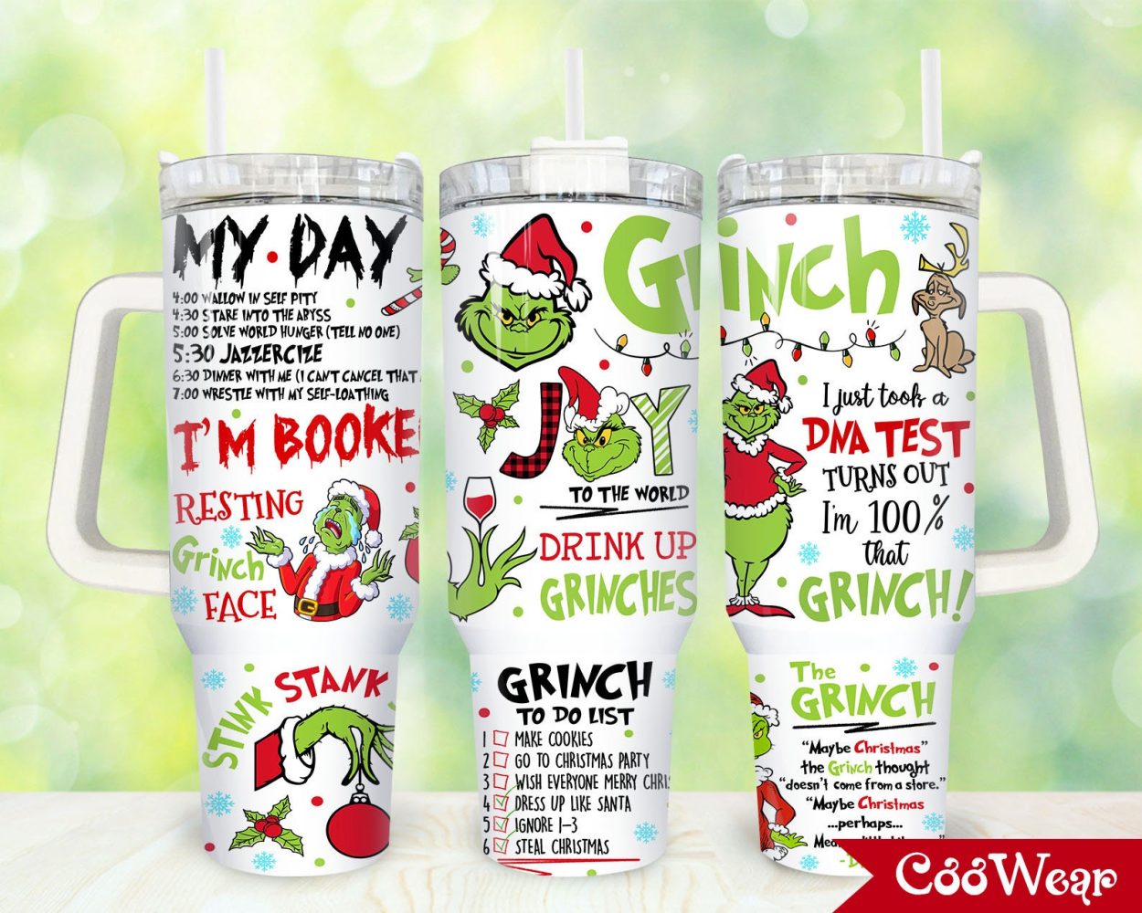 The Grinch Movies Custom Stanley Quencher 40Oz Stainless Steel Tumbler With Handle