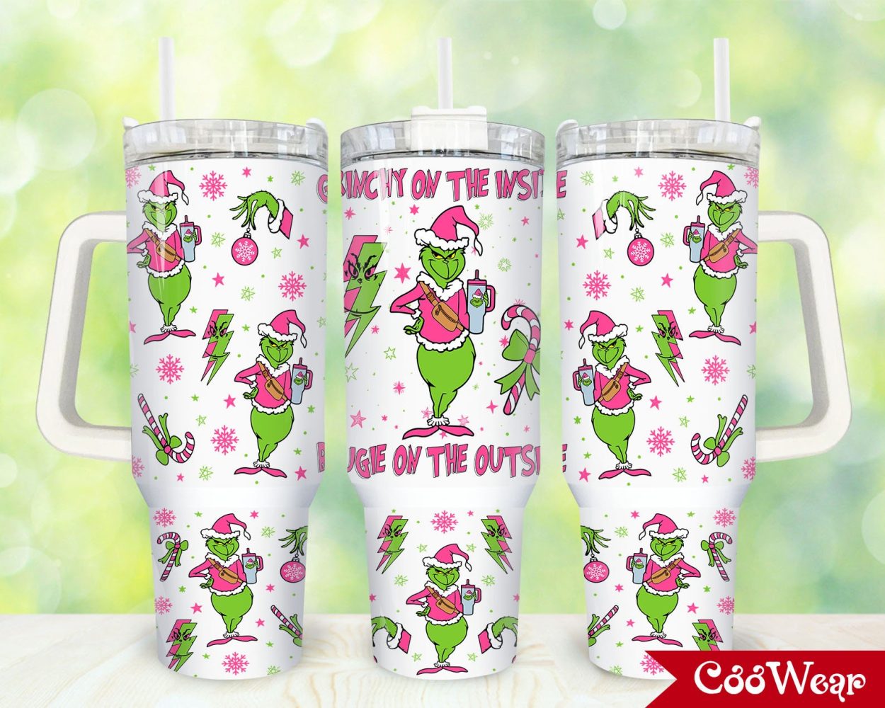 The Grinch Movies Custom Stanley Quencher 40Oz Stainless Steel Tumbler With Handle