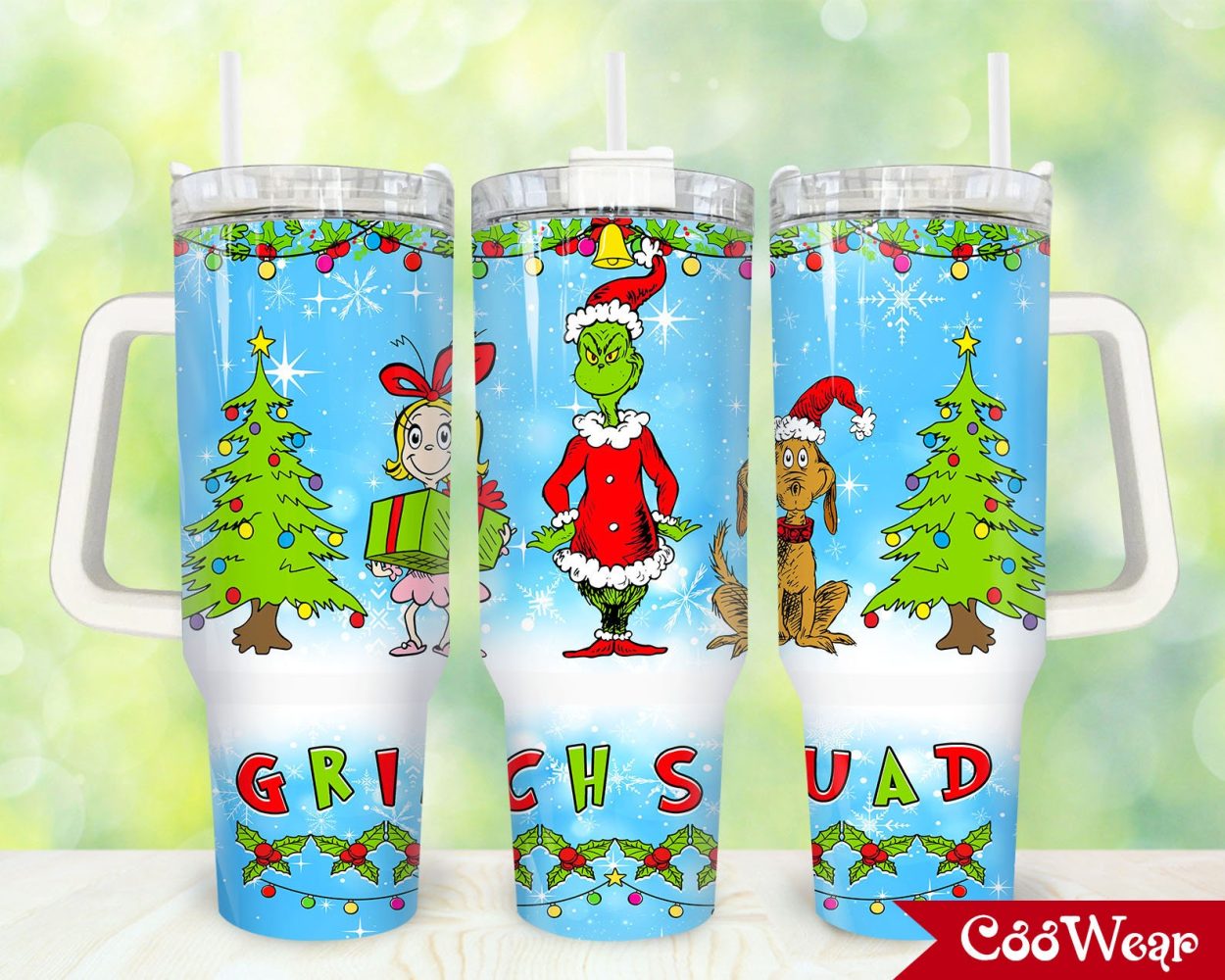 The Grinch Movies Custom Stanley Quencher 40Oz Stainless Steel Tumbler With Handle