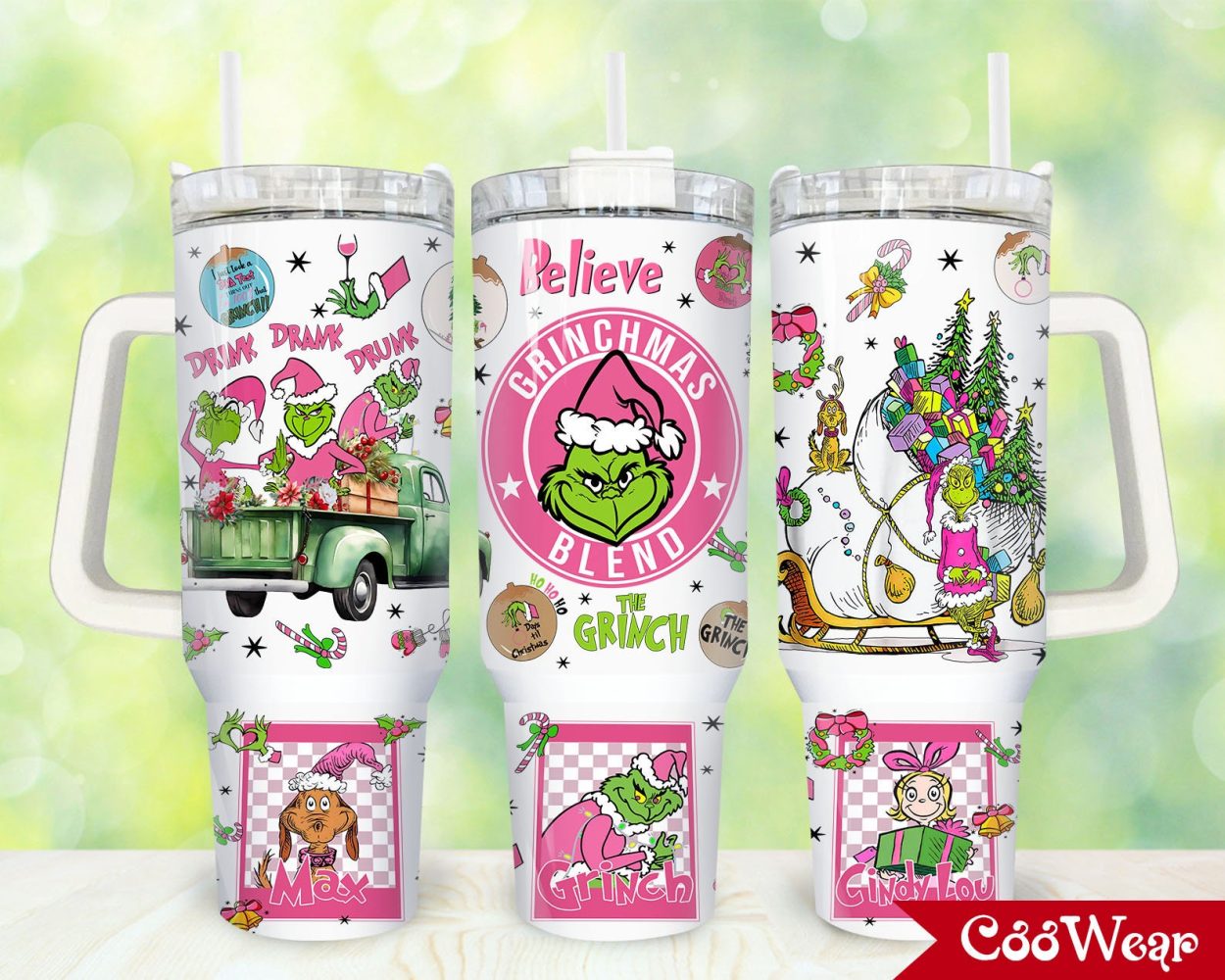 The Grinch Movies Custom Stanley Quencher 40Oz Stainless Steel Tumbler With Handle