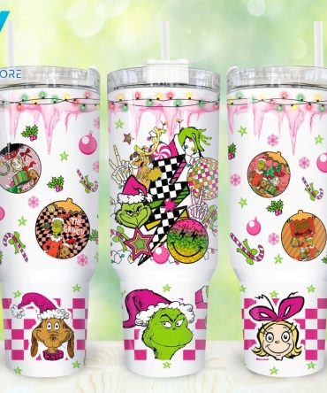 The Grinch Movies Custom Stanley Quencher 40Oz Stainless Steel Tumbler With Handle