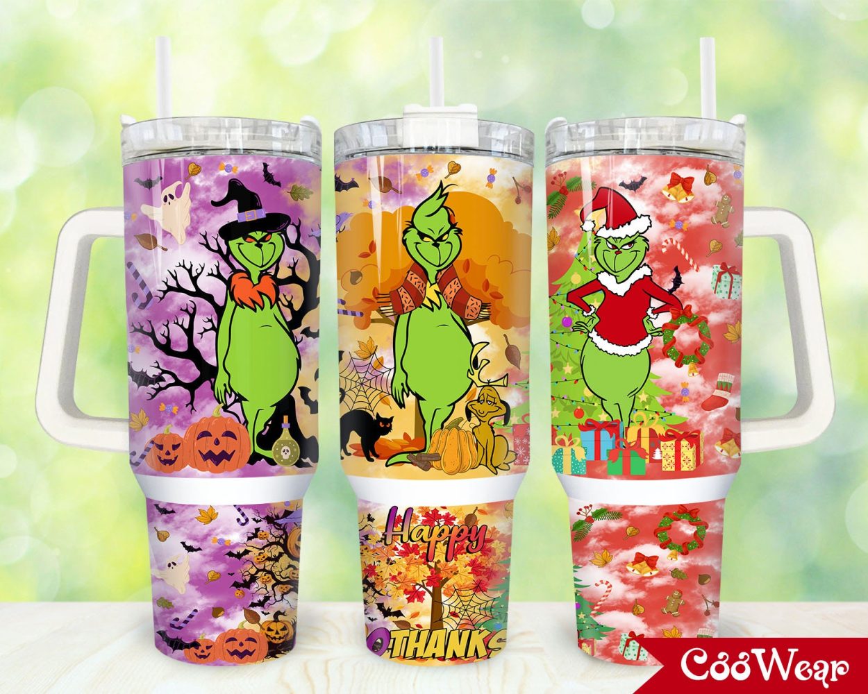 The Grinch Movies Custom Stanley Quencher 40Oz Stainless Steel Tumbler With Handle