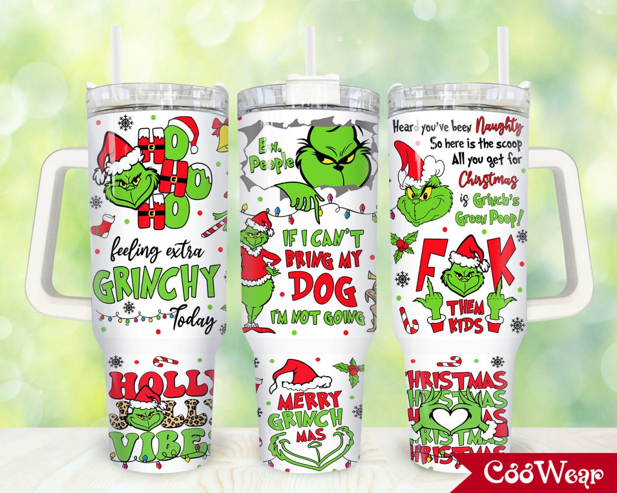 The Grinch Movies Custom Stanley Quencher 40Oz Stainless Steel Tumbler With Handle