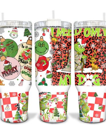 The Grinch Movies Custom Stanley Quencher 40Oz Stainless Steel Tumbler With Handle