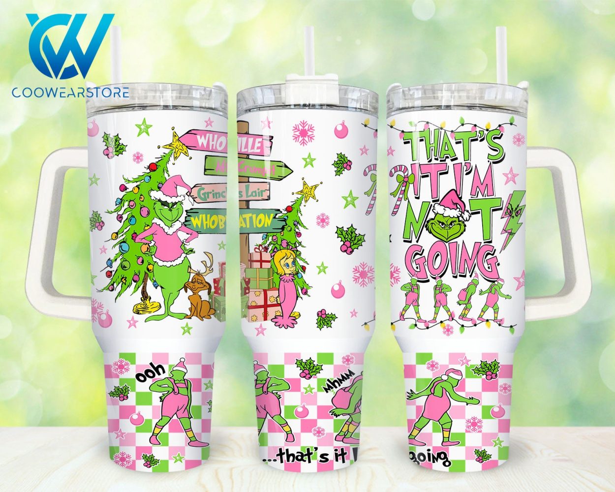 The Grinch Movies Custom Stanley Quencher 40Oz Stainless Steel Tumbler With Handle