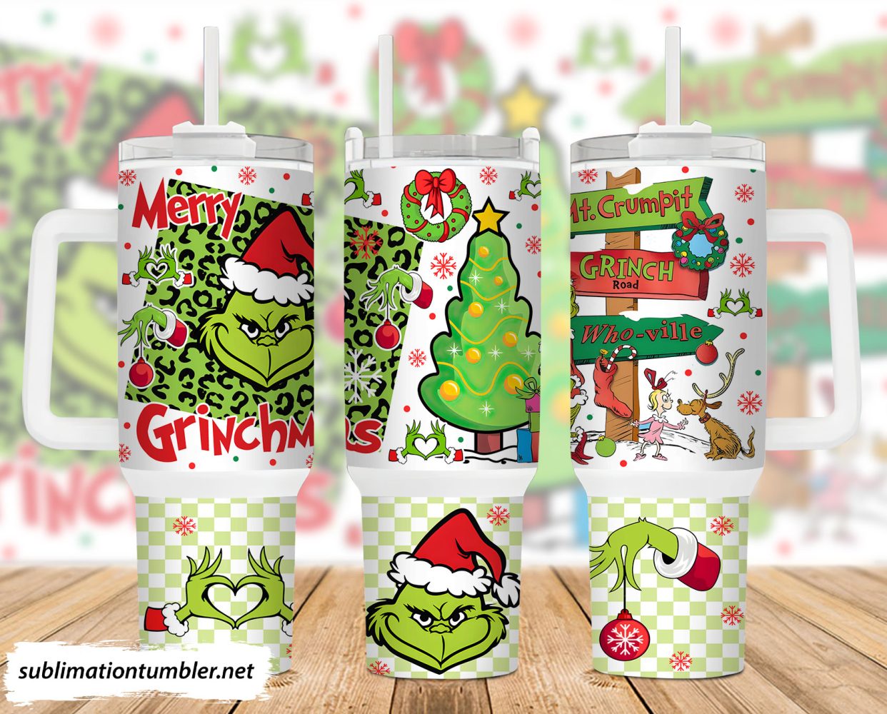 The Grinch Movies Custom Stanley Quencher 40Oz Stainless Steel Tumbler With Handle