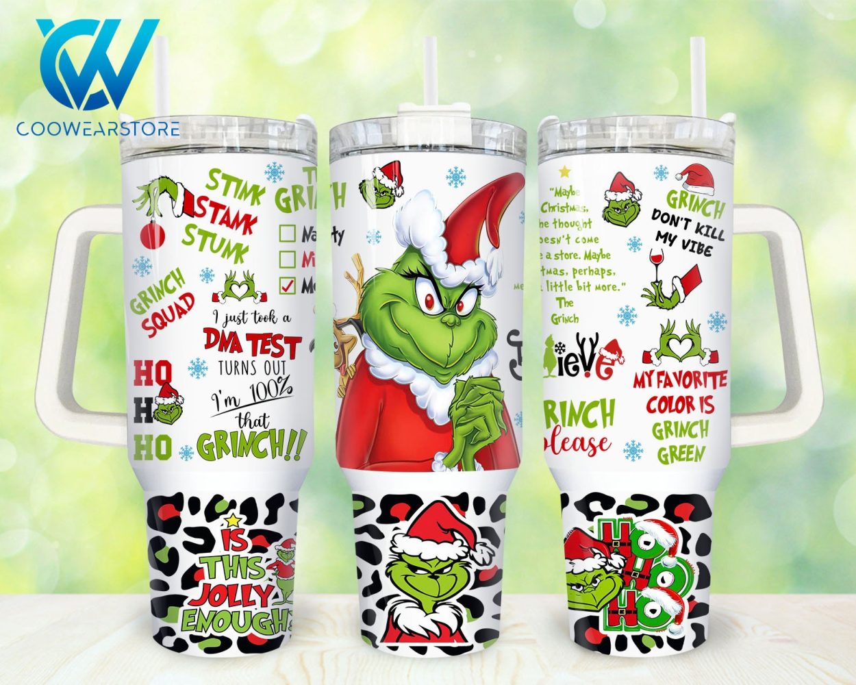 The Grinch Movies Custom Stanley Quencher 40Oz Stainless Steel Tumbler With Handle