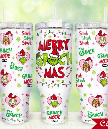 The Grinch Movies Custom Stanley Quencher 40Oz Stainless Steel Tumbler With Handle