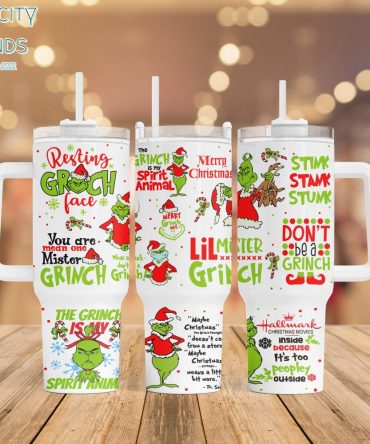 The Grinch Movies Custom Stanley Quencher 40Oz Stainless Steel Tumbler With Handle