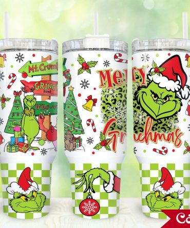 The Grinch Movies Custom Stanley Quencher 40Oz Stainless Steel Tumbler With Handle