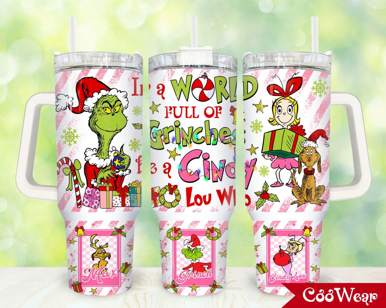 The Grinch Movies Custom Stanley Quencher 40Oz Stainless Steel Tumbler With Handle
