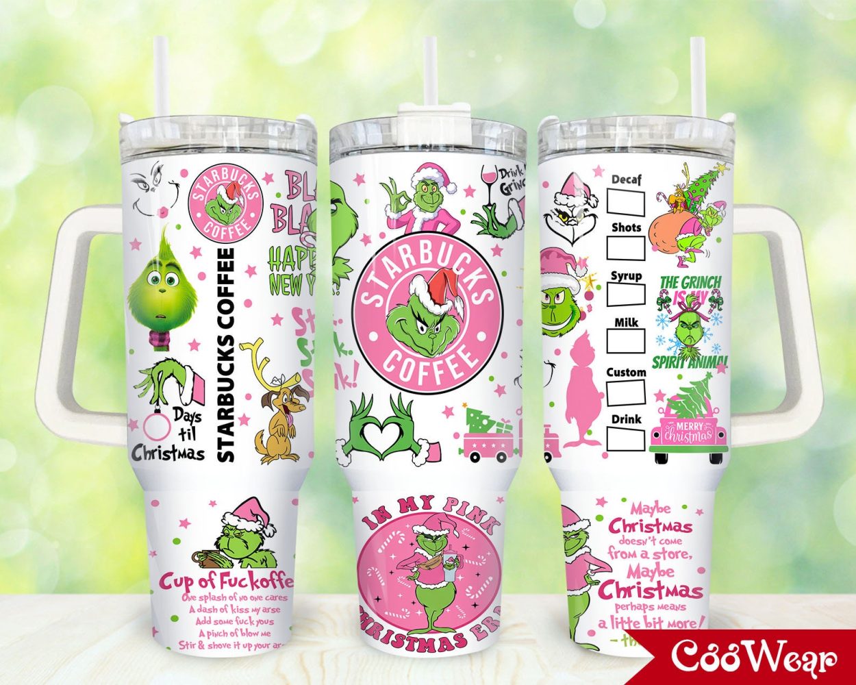 The Grinch Movies Custom Stanley Quencher 40Oz Stainless Steel Tumbler With Handle