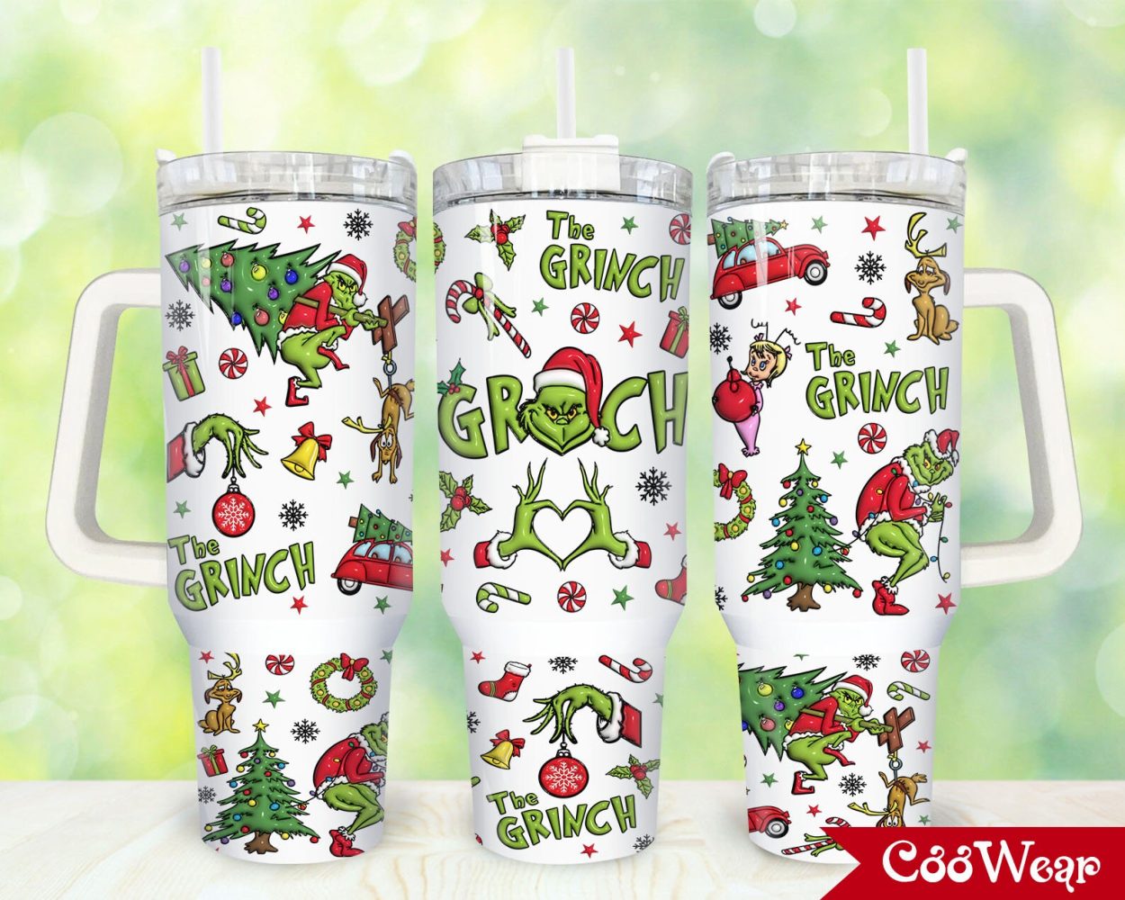 The Grinch Movies Custom Stanley Quencher 40Oz Stainless Steel Tumbler With Handle
