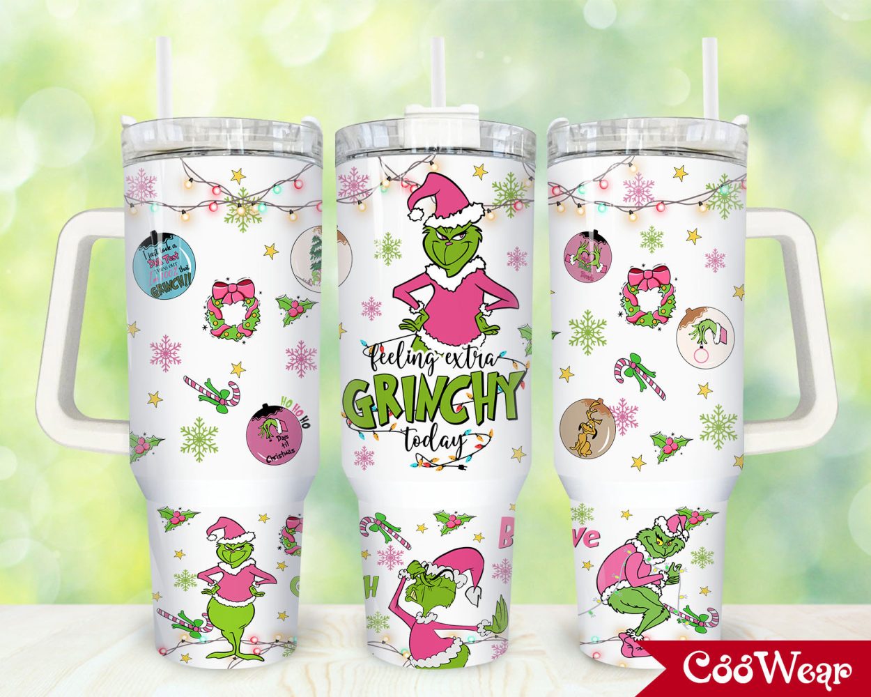 The Grinch Movies Custom Stanley Quencher 40Oz Stainless Steel Tumbler With Handle