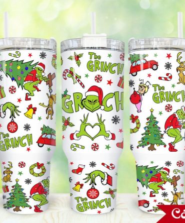 The Grinch Movies Custom Stanley Quencher 40Oz Stainless Steel Tumbler With Handle