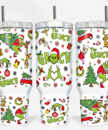 The Grinch Movies Custom Stanley Quencher 40Oz Stainless Steel Tumbler With Handle