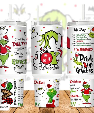 The Grinch Movies Custom Stanley Quencher 40Oz Stainless Steel Tumbler With Handle