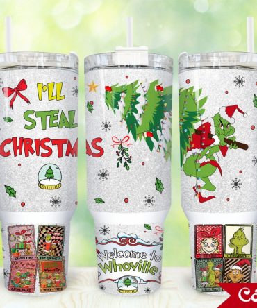 The Grinch Movies Custom Stanley Quencher 40Oz Stainless Steel Tumbler With Handle