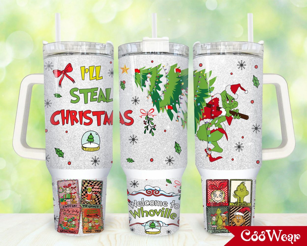 The Grinch Movies Custom Stanley Quencher 40Oz Stainless Steel Tumbler With Handle