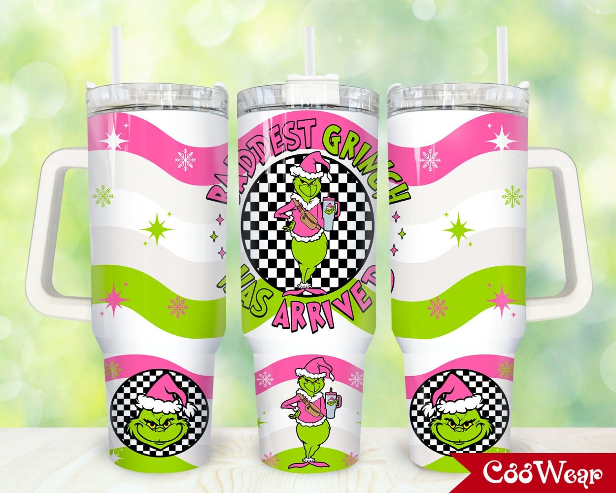 The Grinch Movies Custom Stanley Quencher 40Oz Stainless Steel Tumbler With Handle