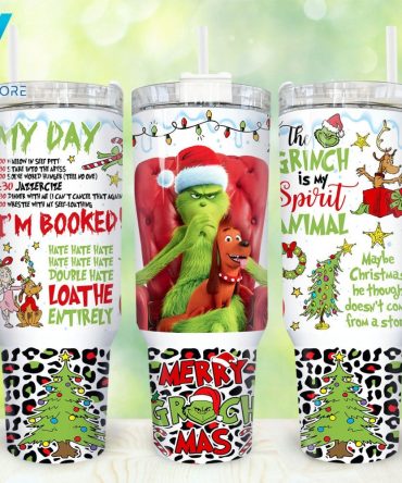 The Grinch Movies Custom Stanley Quencher 40Oz Stainless Steel Tumbler With Handle