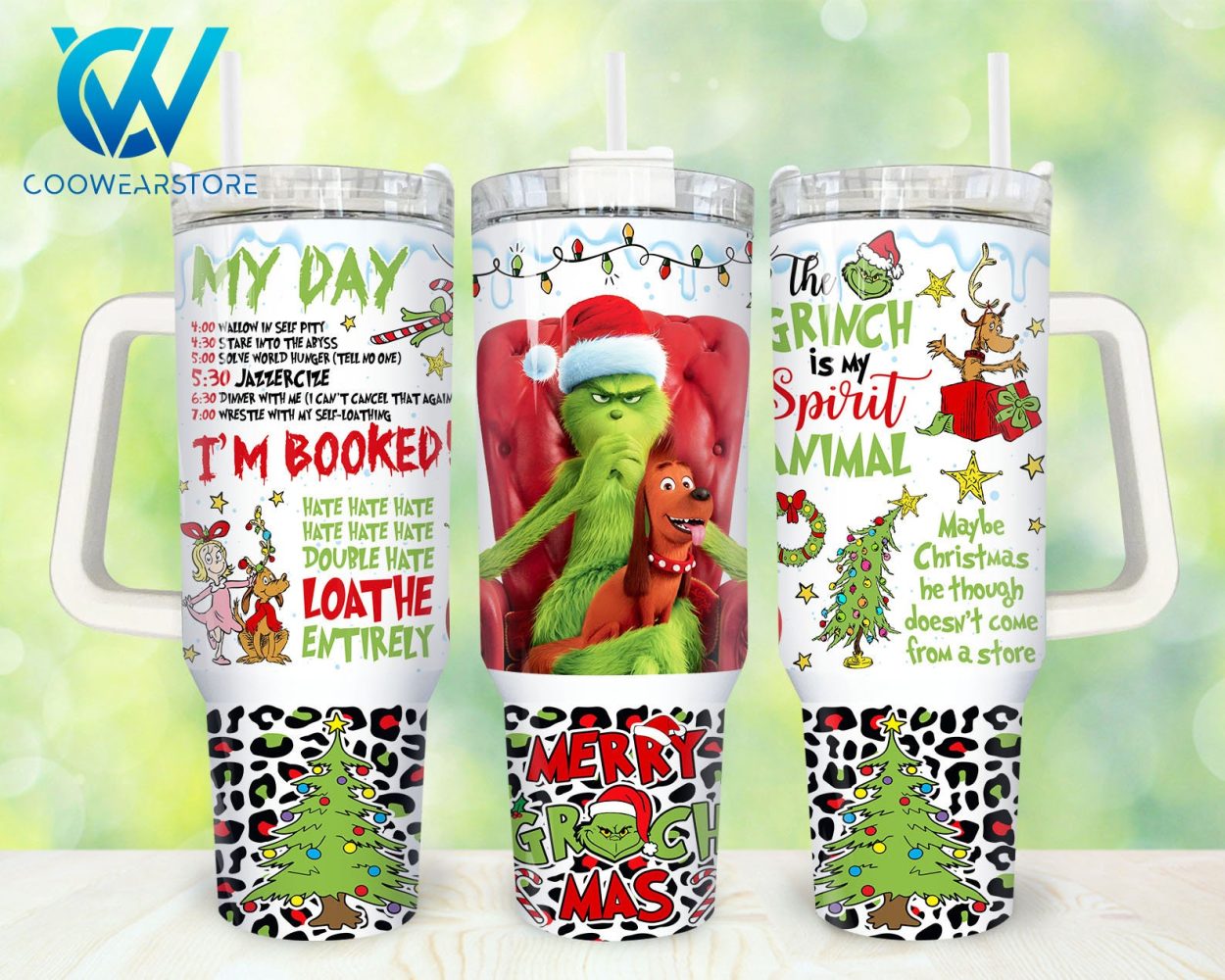 The Grinch Movies Custom Stanley Quencher 40Oz Stainless Steel Tumbler With Handle