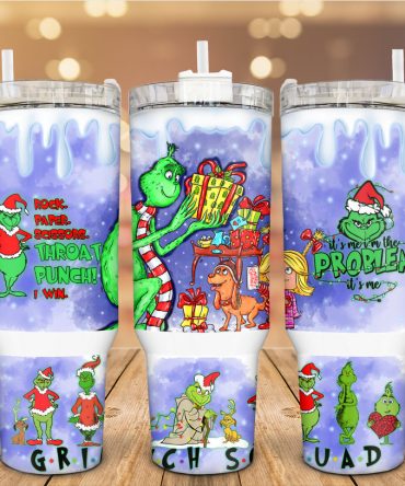 The Grinch Movies Custom Stanley Quencher 40Oz Stainless Steel Tumbler With Handle